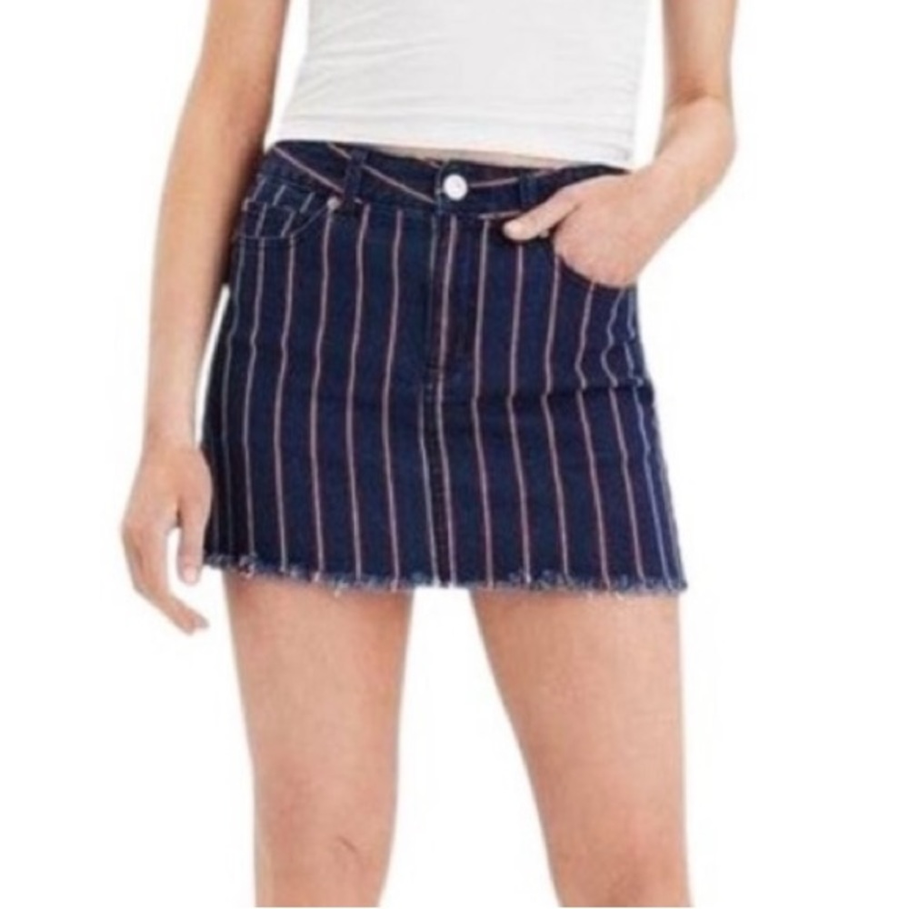 American Eagle Striped Denim Mini Skirt